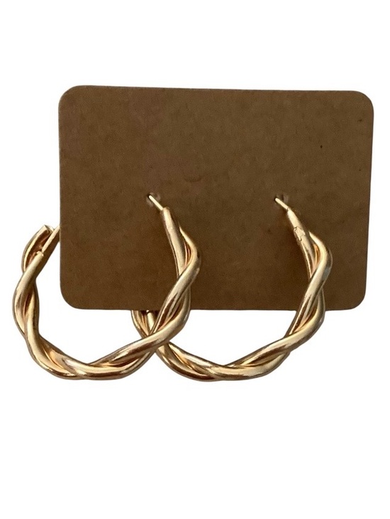 Fashion Jewelry Jewelry - Twisted Swirl Lever Back Hoop Earrings (NWT)